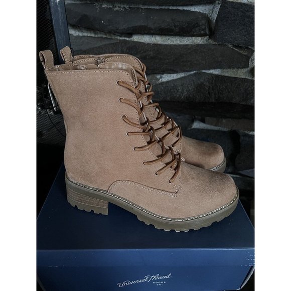 Women's Ophelia Memory Foam Combat Boots Universal Thread Tan Size 7.5 - Picture 4 of 12
